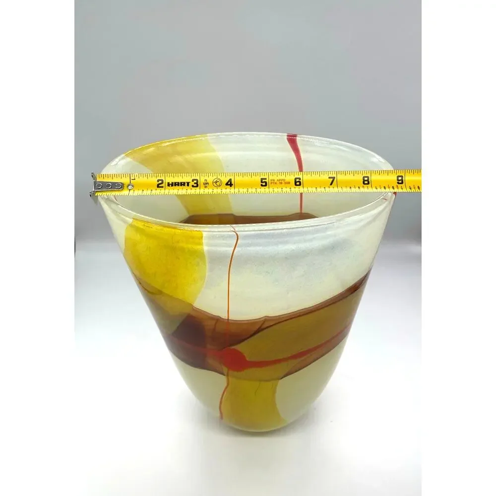 Vilniaus Stiklo Studija Modernist Lithuanian Art Glass Vase 12.5